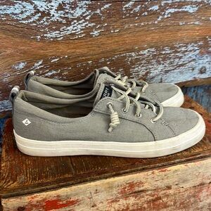 Sperry Women's Crest Vibe Gray Canvas Sneaker Size 9.5